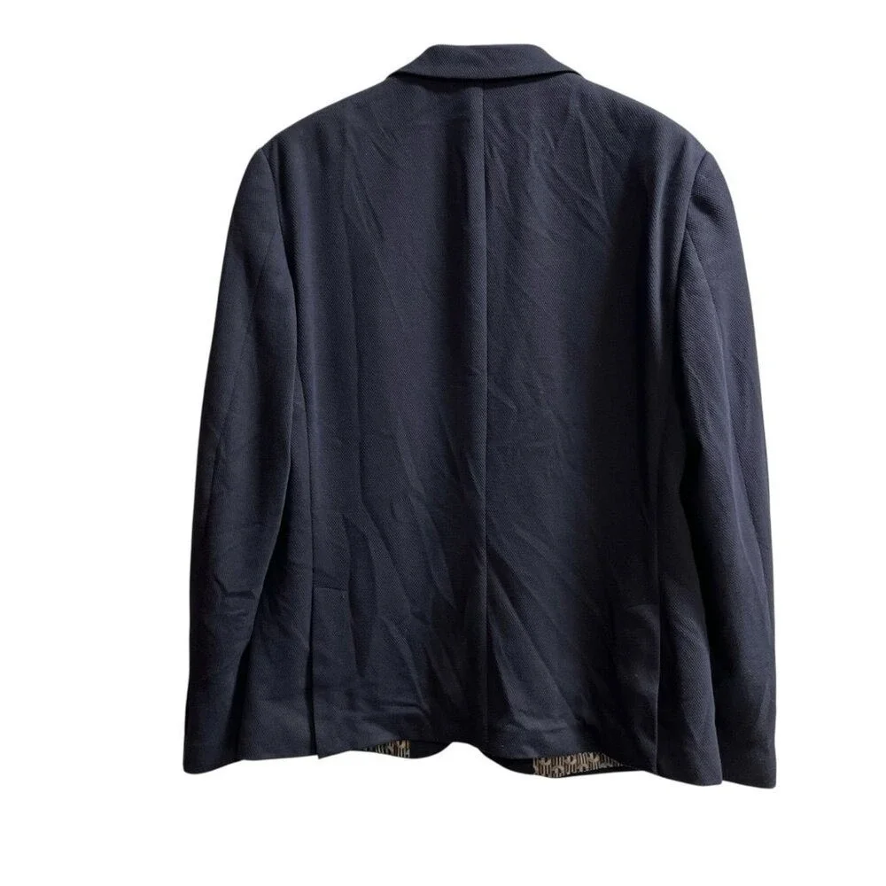 Steel & Jelly Blazer Mens 44 Navy Blue Textured Jacket Structured Office Career‎